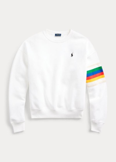 Women's Polo Ralph Lauren Rainbow-Trim Fleece Sweatshirt | 386479IBQ